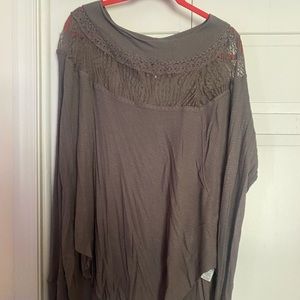 FREE PEOPLE LACE UPPER L TAN COLORED TOP